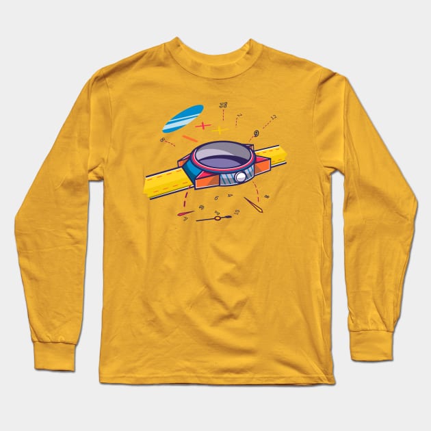 Watch Deadline time illustration Long Sleeve T-Shirt by Alsiqcreativeart